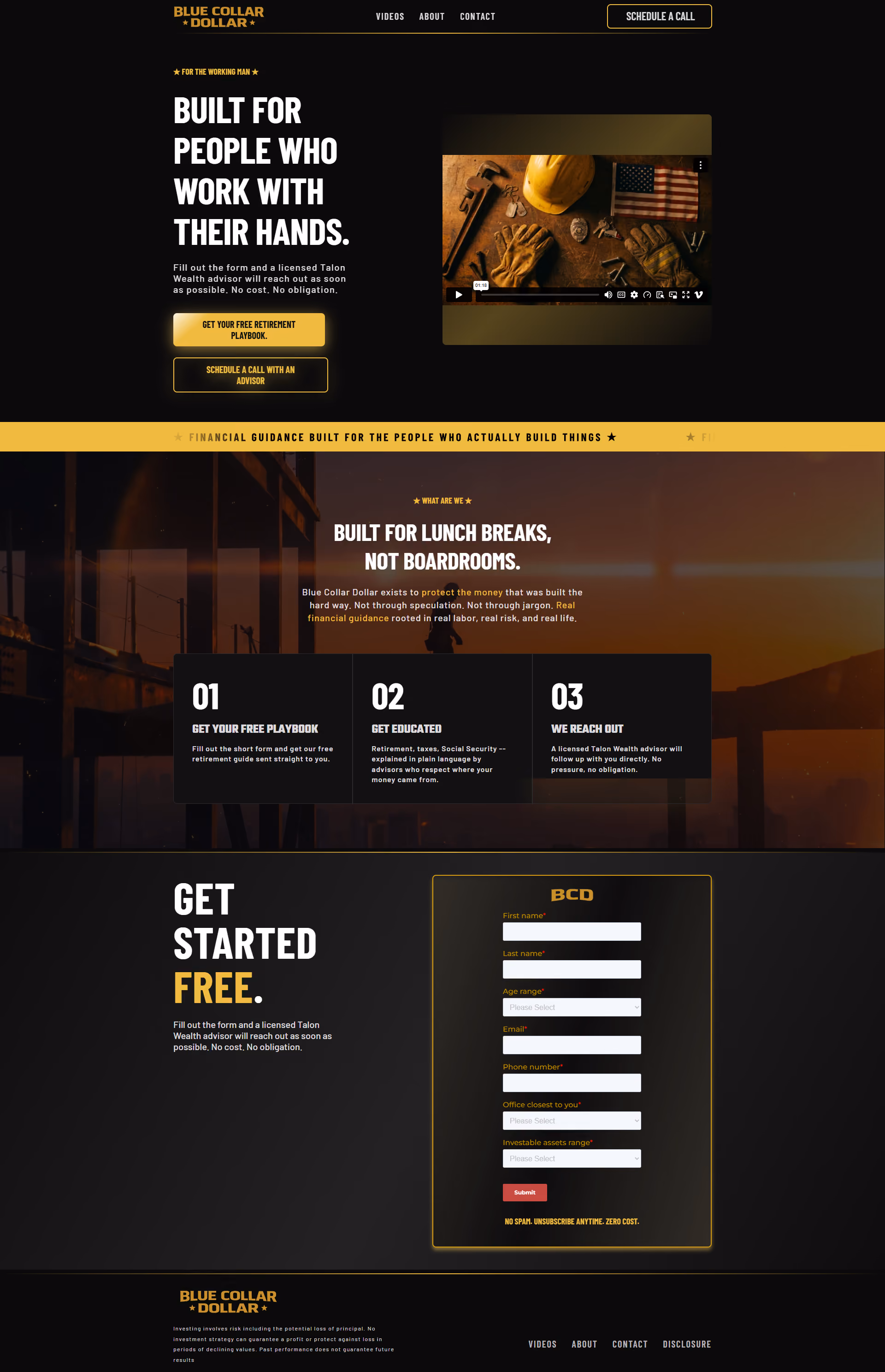 Blue Collar Dollar website preview